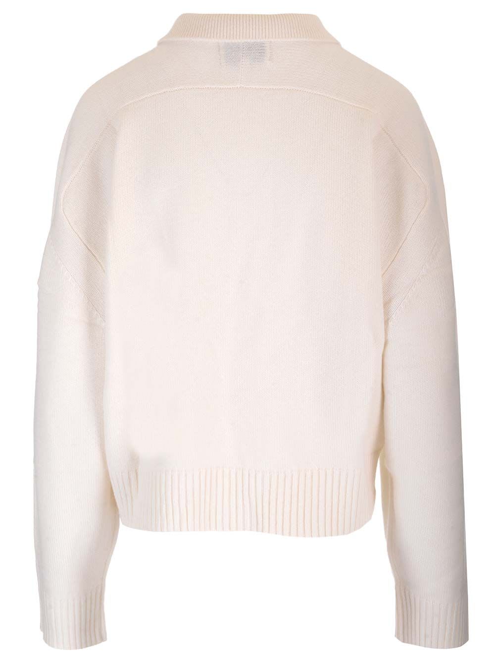 Loulou Studio Polo Shirt-style Sweater In White