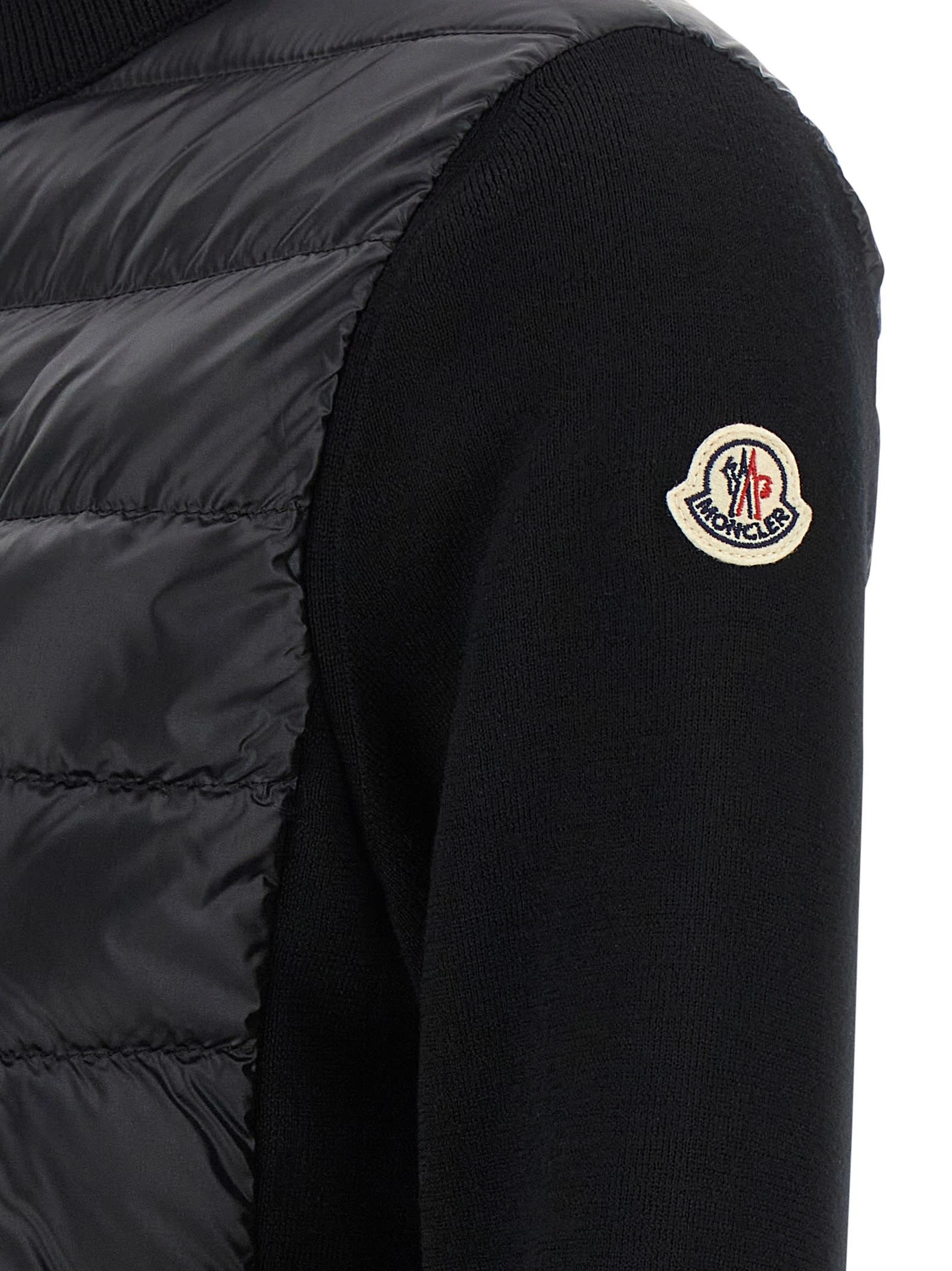 Moncler Women Nylon Down Jacket With Virgin Wool Inserts In Multi