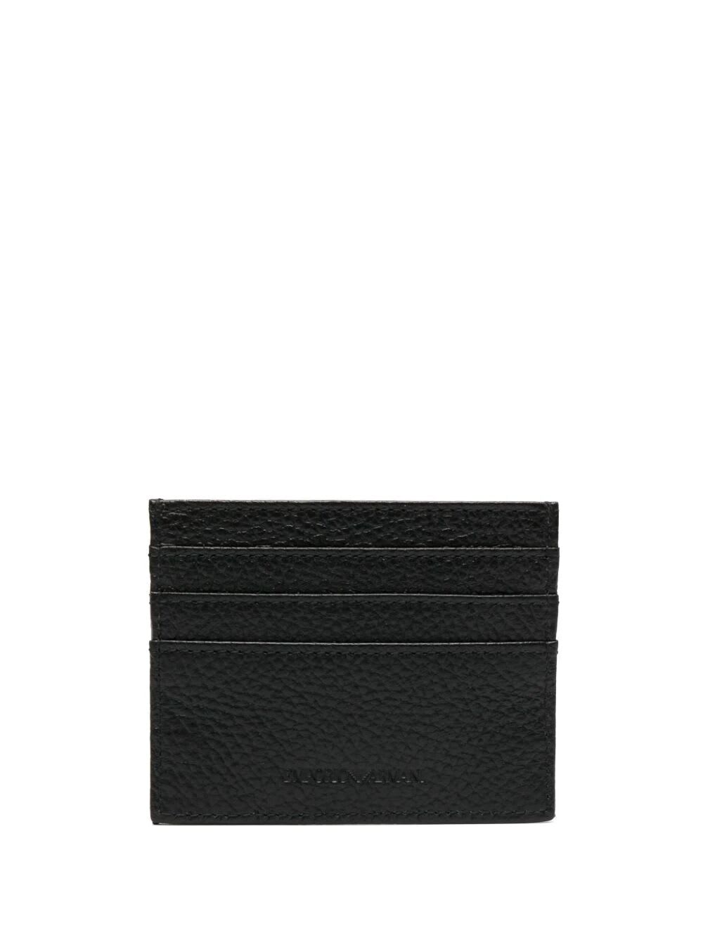 Shop Emporio Armani Credit Card Holder In Lt Grey Black