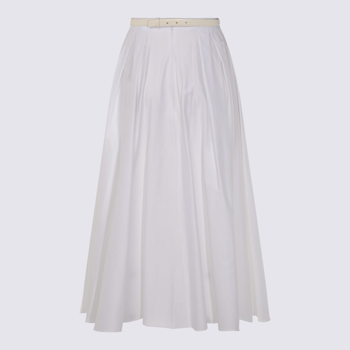 Elisabetta Franchi White Cotton Midi Skirt