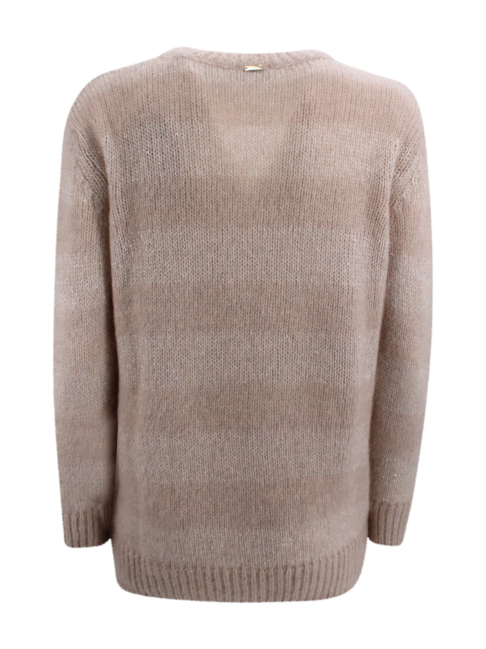 Herno Straight Cut Crew Neck Knit Jumper In Brown