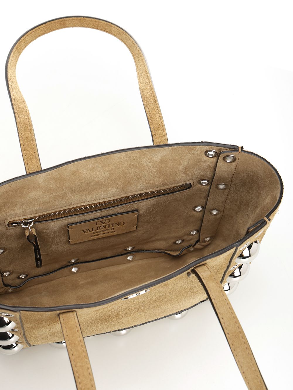 Valentino Garavani Nellcote Mini Suede Leather Tote Bag In Nude