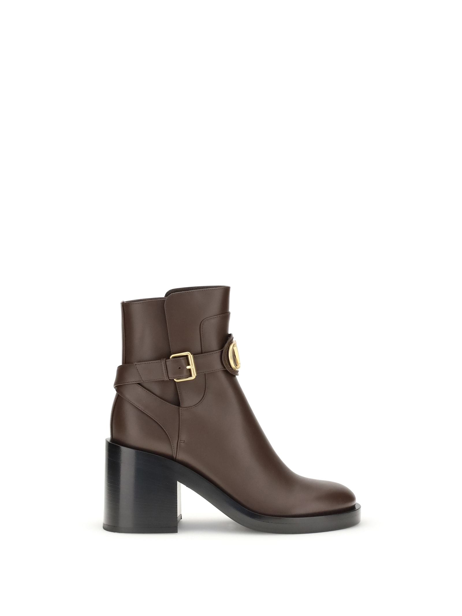 Valentino Bootie Vlogo Signature T. 70 Vitel In Brown