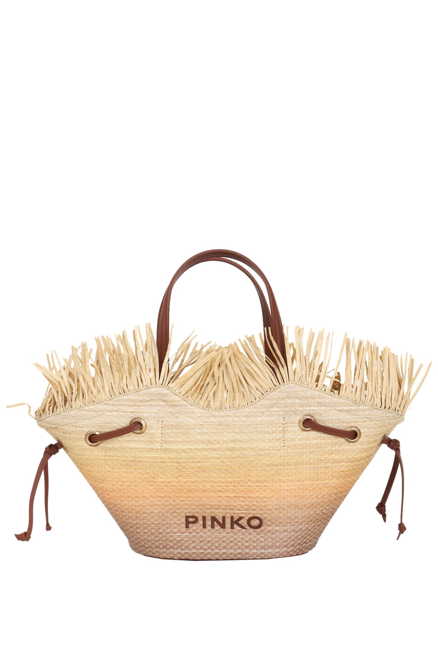 Shop Pinko Handbag In Cuoio/giallo/naturale