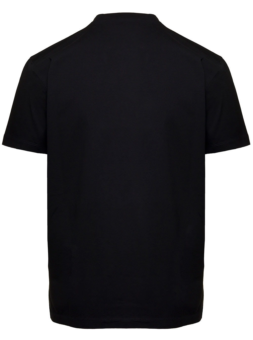 Shop Dsquared2 Black T-shirt With Two-tone Maxi Logo Print In Cotton Man In Nero