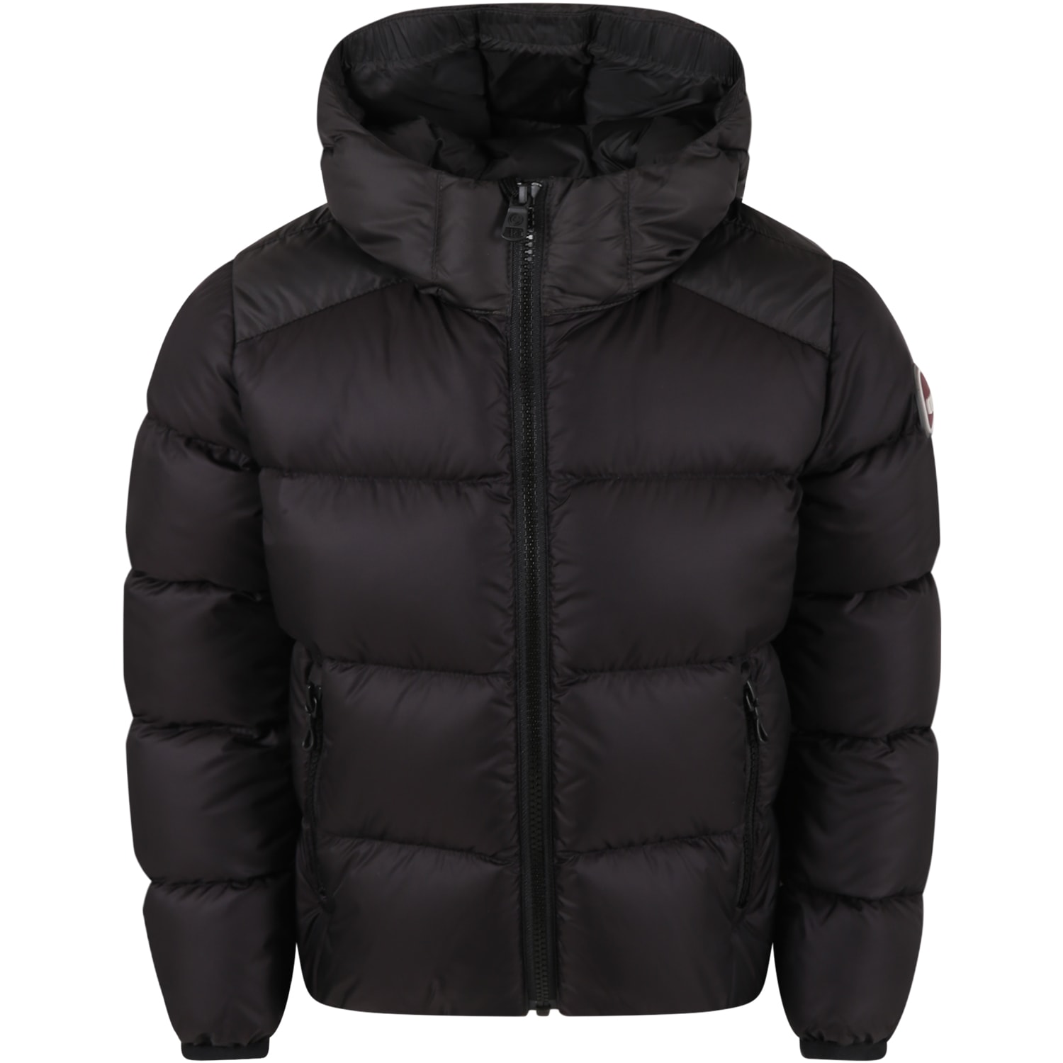 Colmar Black Jacket For Boy With Patch