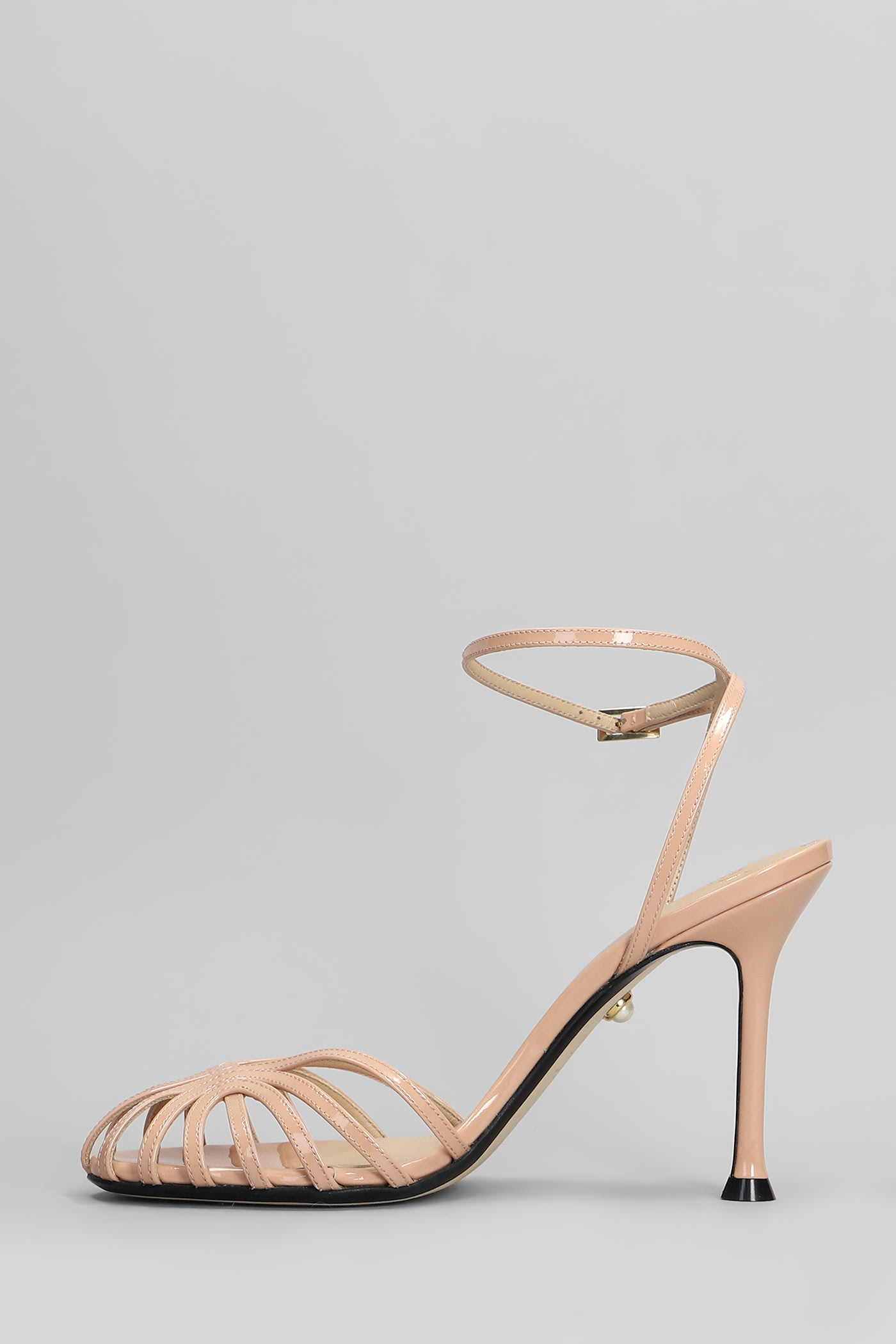 Alevì Stella 110 Sandals In Powder Patent Leather In Powder