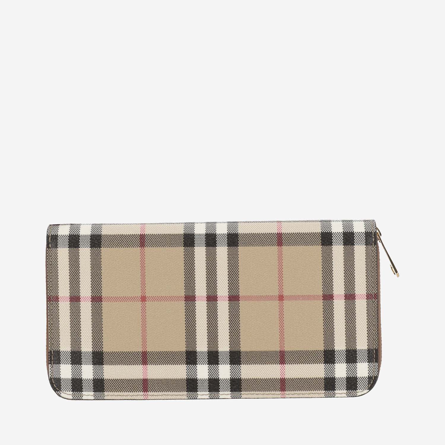 Shop Burberry Wallet With Check Pattern In Red