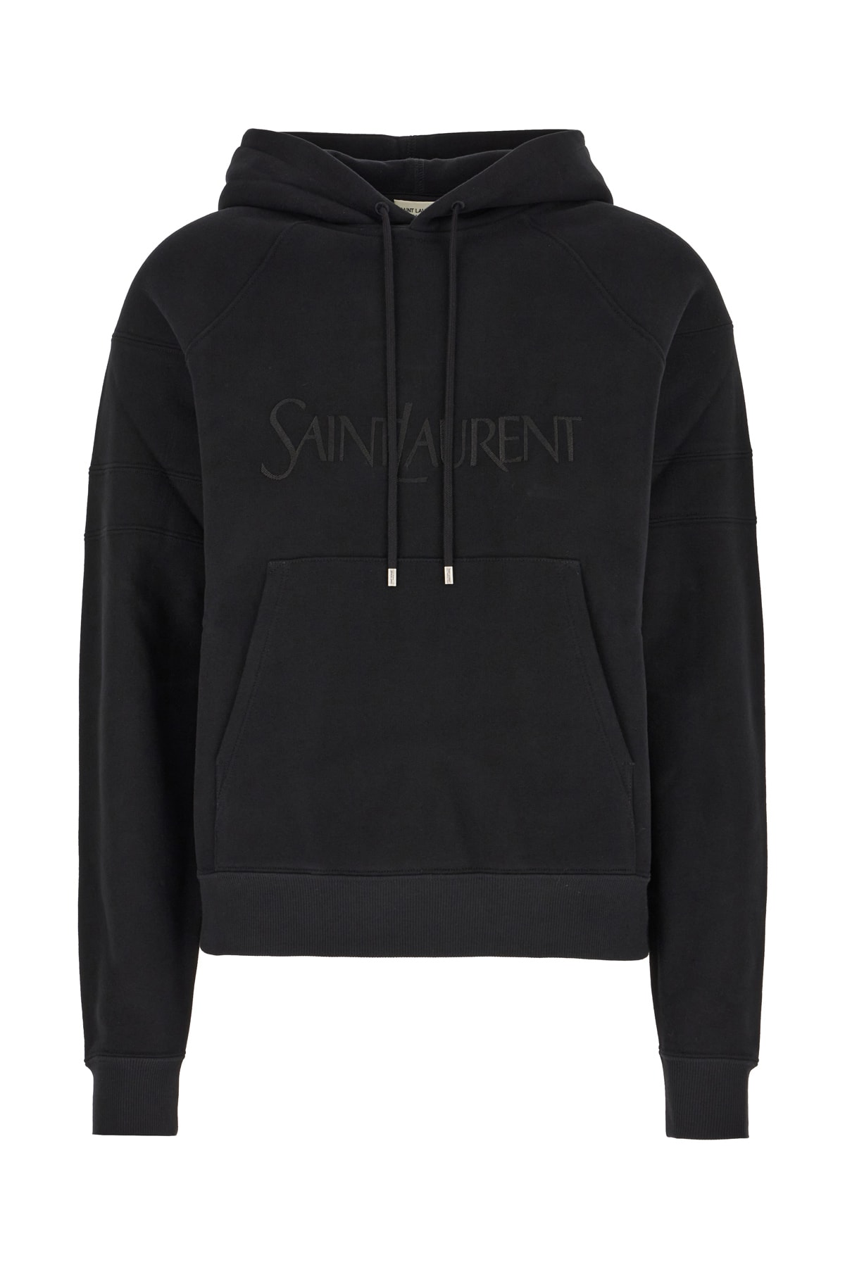 Saint Laurent Black Cotton Sweatshirt In 1000