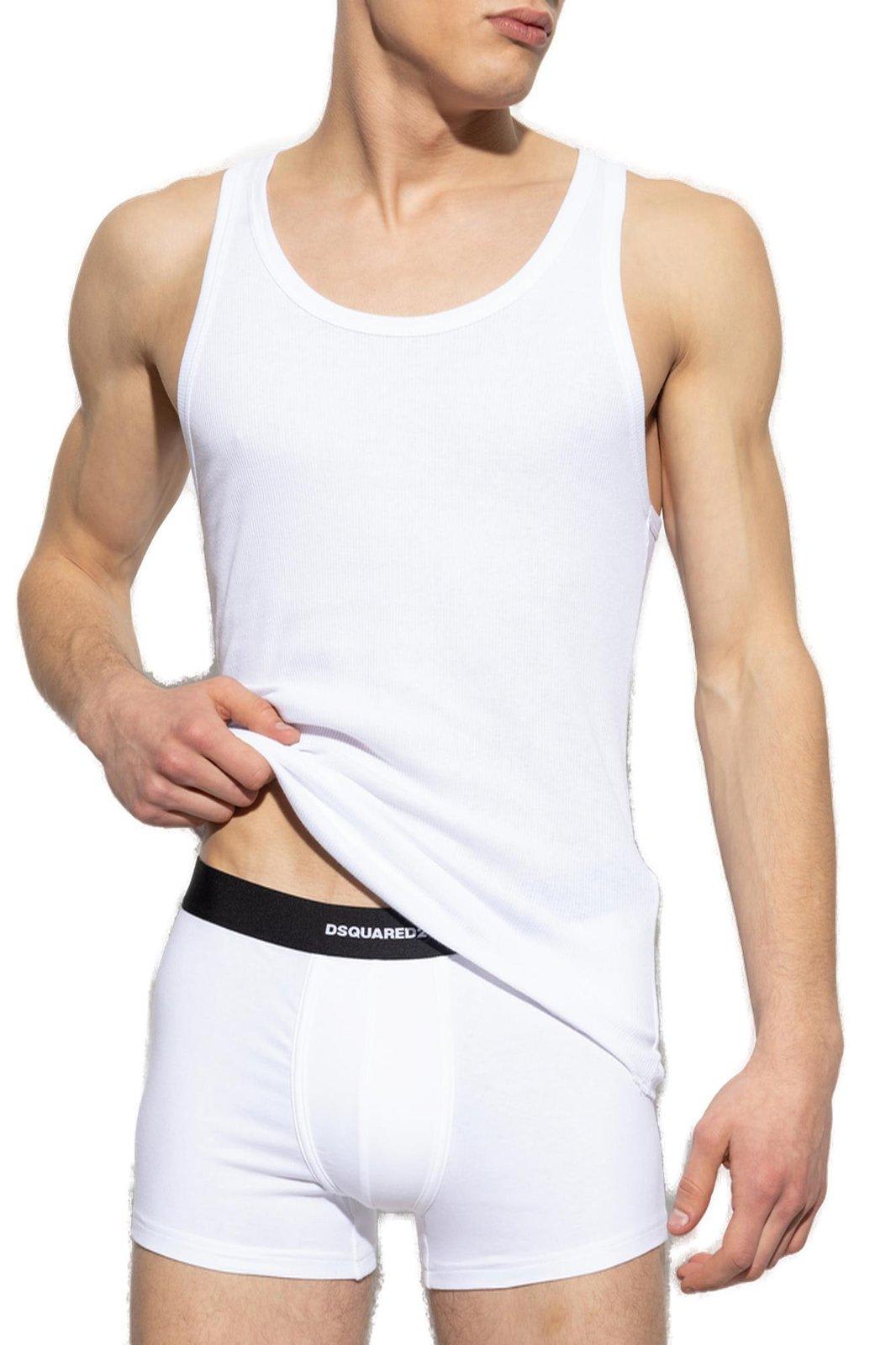 Dsquared2 Two-pack Logo Printed Tank Top In Black