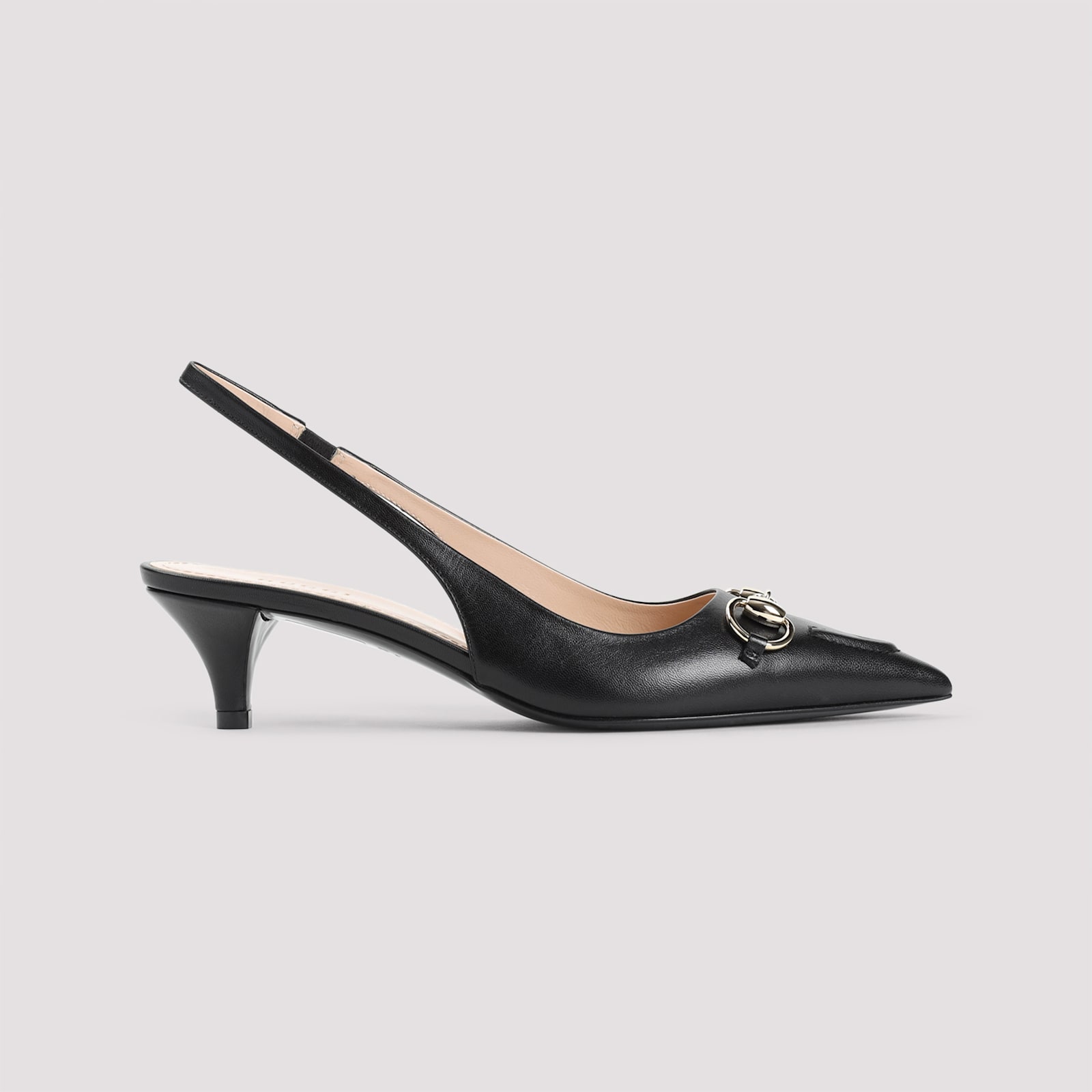 Gucci Elegant Slingback Pumps With Metallic Accent In Black