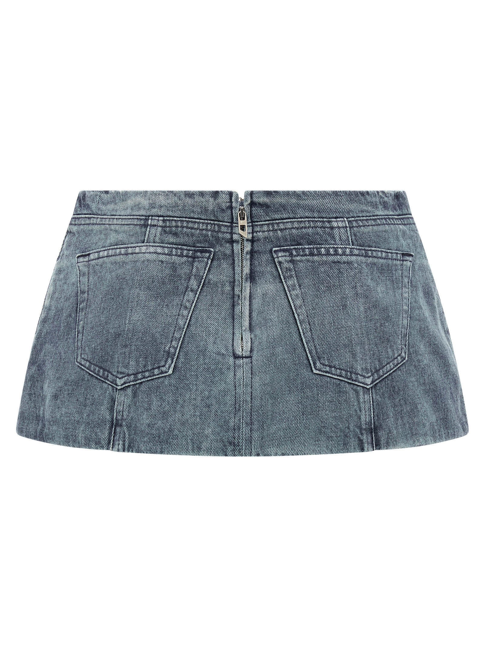 Diesel De-nora Denim Mini Skirt In Blue