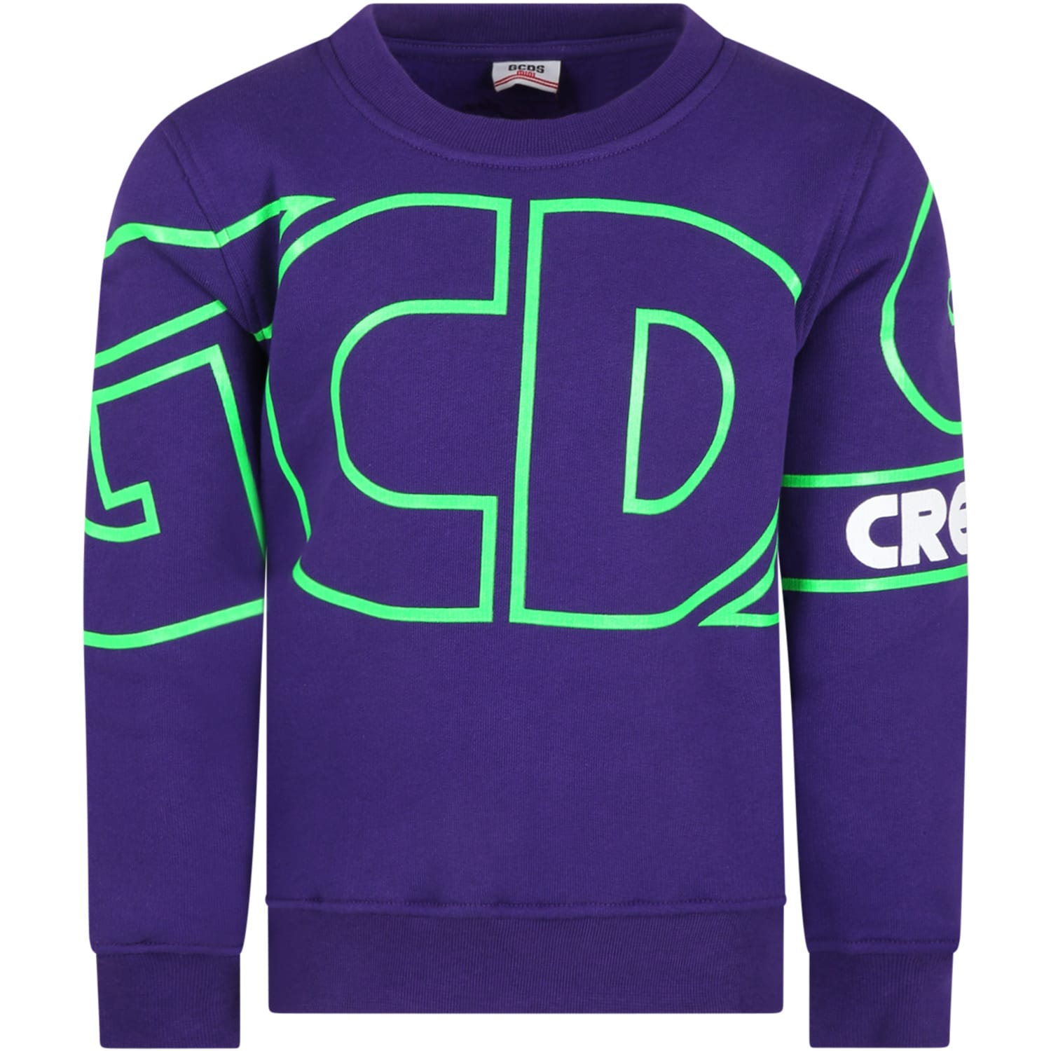 GCDS Mini Purple Sweatshirt For Kids With Logo