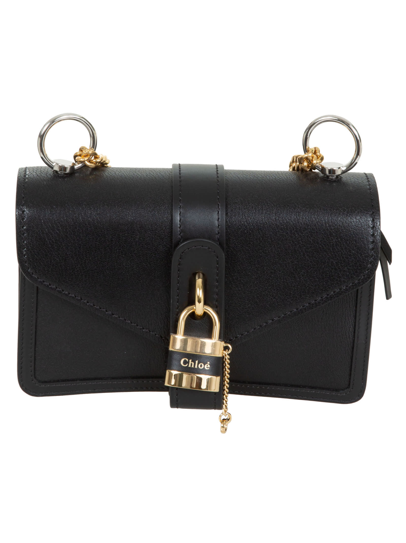 Chloé Lock Detail Envelope Shoulder Bag In Black