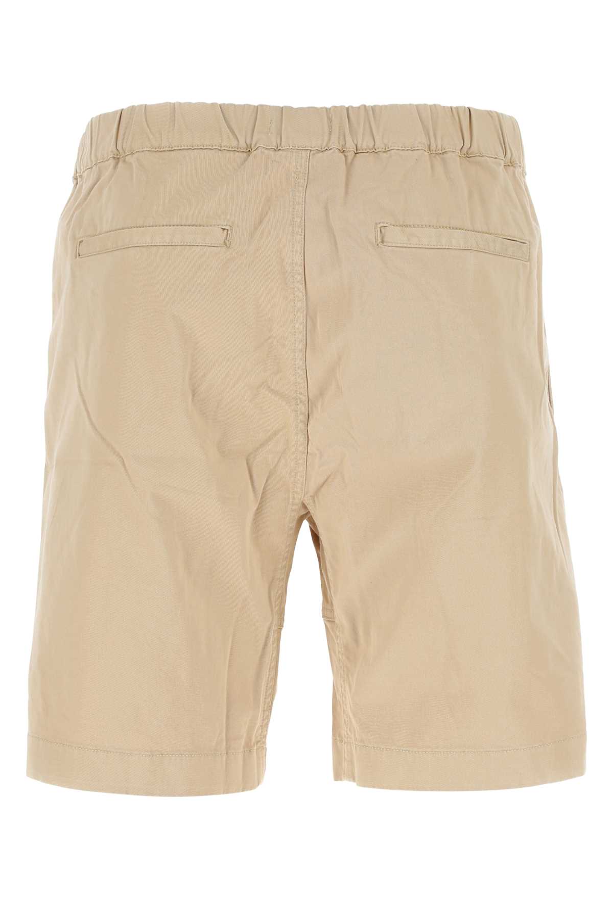 Shop Woolrich Beige Stretch Cotton Bermuda Shorts In Beachsand