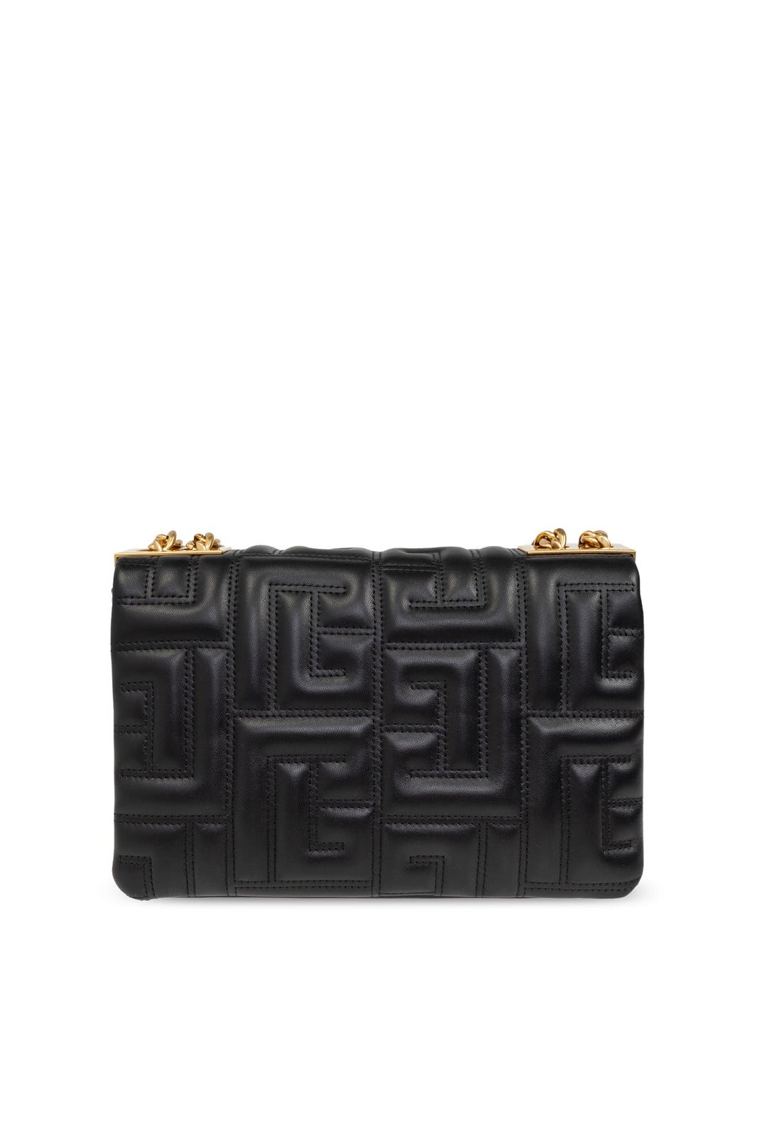 Shop Balmain Pb Embossed Small Shoulder Bag In Black