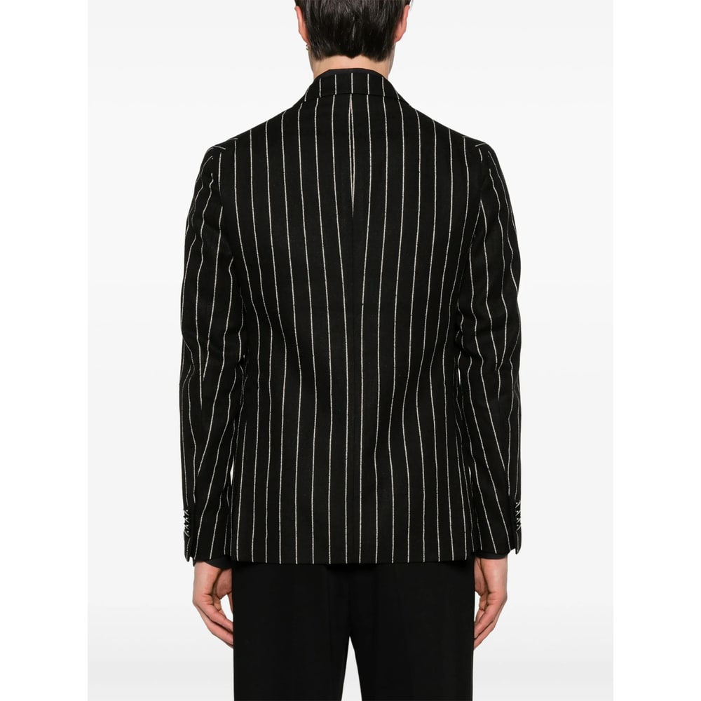 Tagliatore Striped Blazer In Black