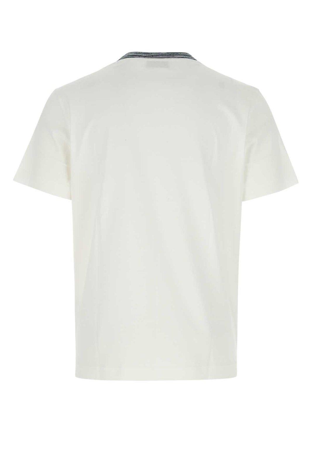 Shop Missoni Logo-embroidered Crewneck T-shirt In White