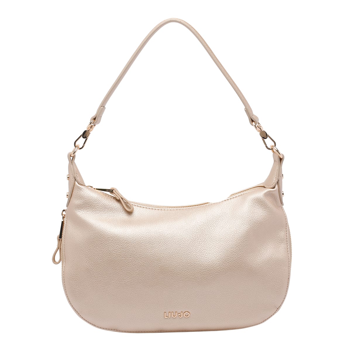 Liu •jo Medium Logo Hobo Bag In Gold