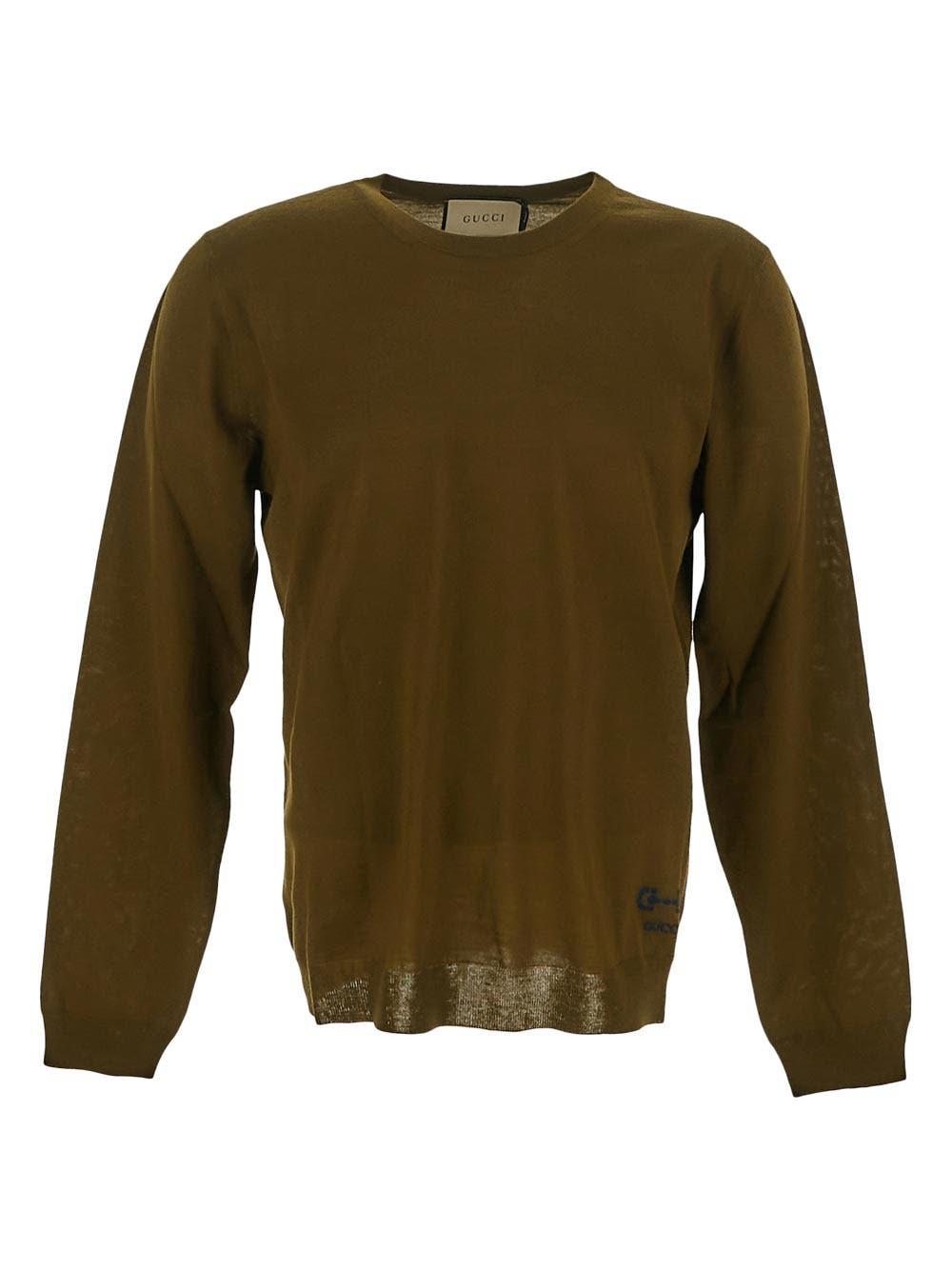 Gucci Men's Wool Jersey In Military Green