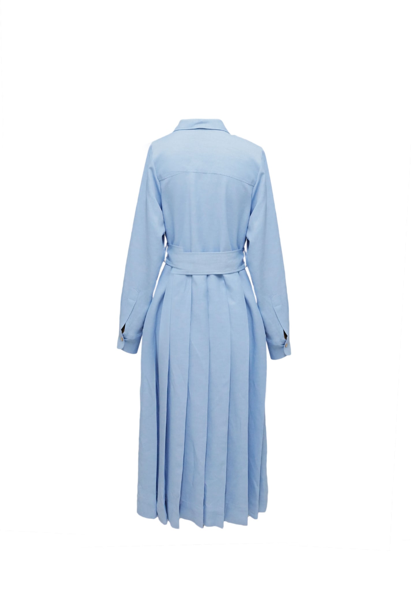 Shop P.a.r.o.s.h Belted Wrapped Belt Dress In Azzurro