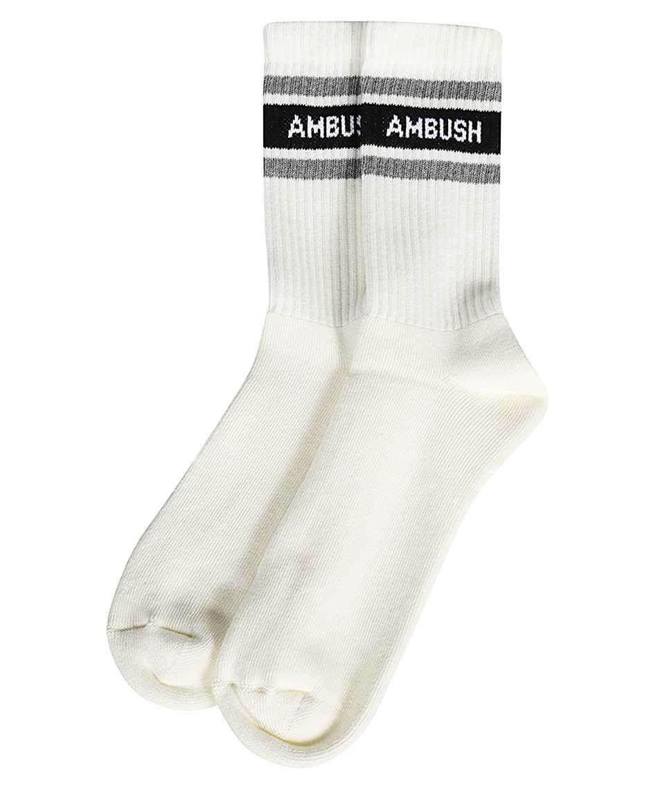Ambush Logo Cotton Blend Socks In White
