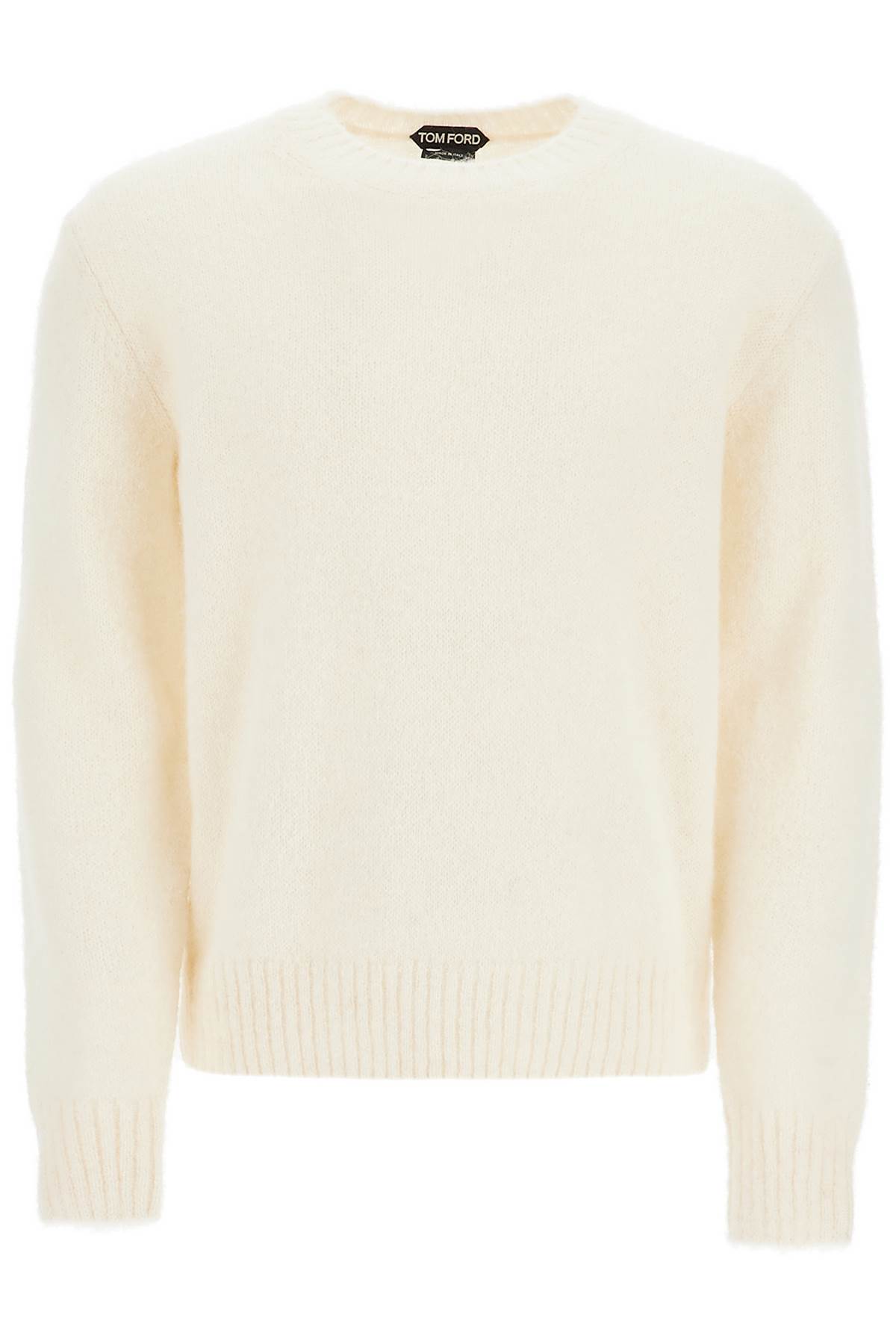 Shop Tom Ford Alpaca Crewneck Pul In White (black)