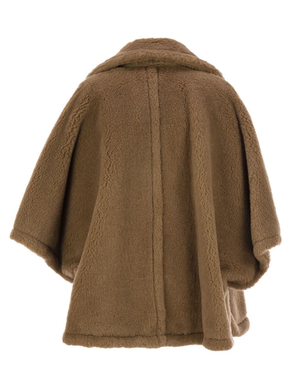 Shop Max Mara V-neck Long-sleeved Coat In Brown