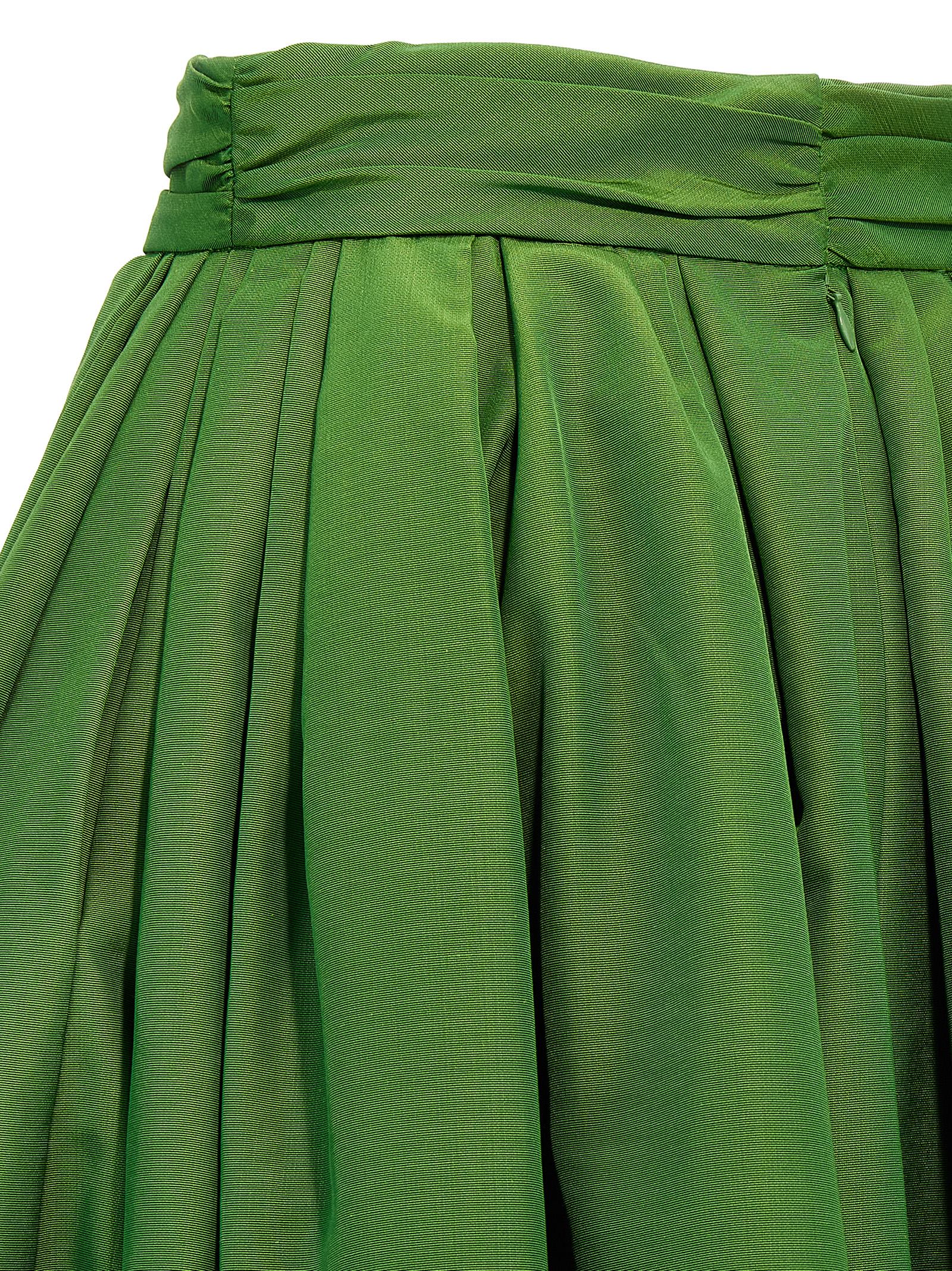 Carolina Herrera High-waisted Midi Skirt With Structured Waistband In Green