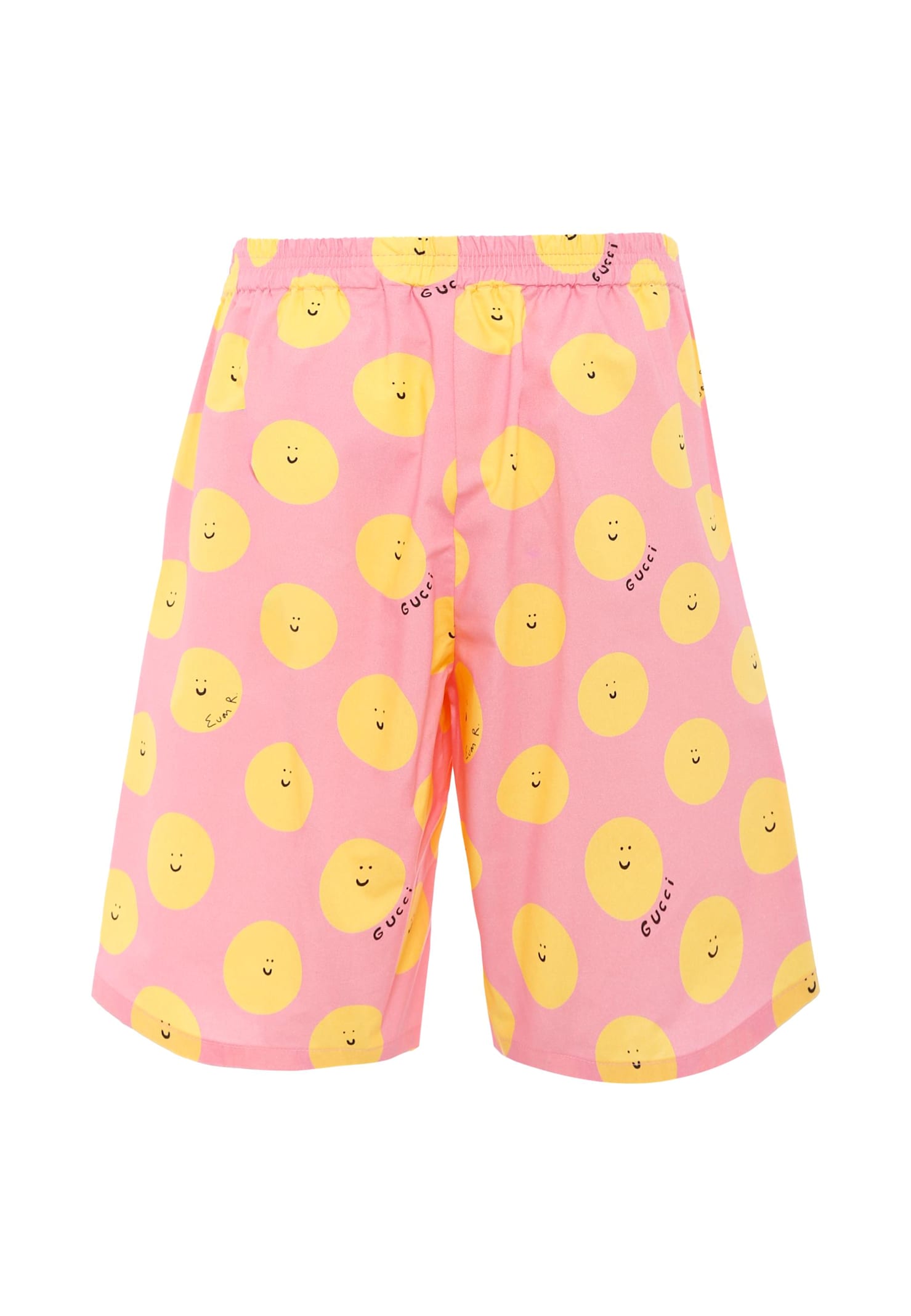 Gucci Pink Shorts For Girl With Sun In Black