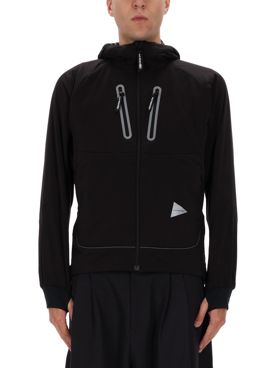 And Wander Alpha Air Jacket In Black