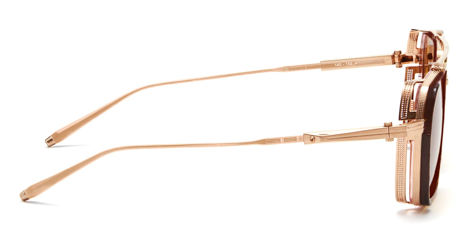 Akoni Tiros - Brushed White Gold / Light Havana Sunglasses In Brown