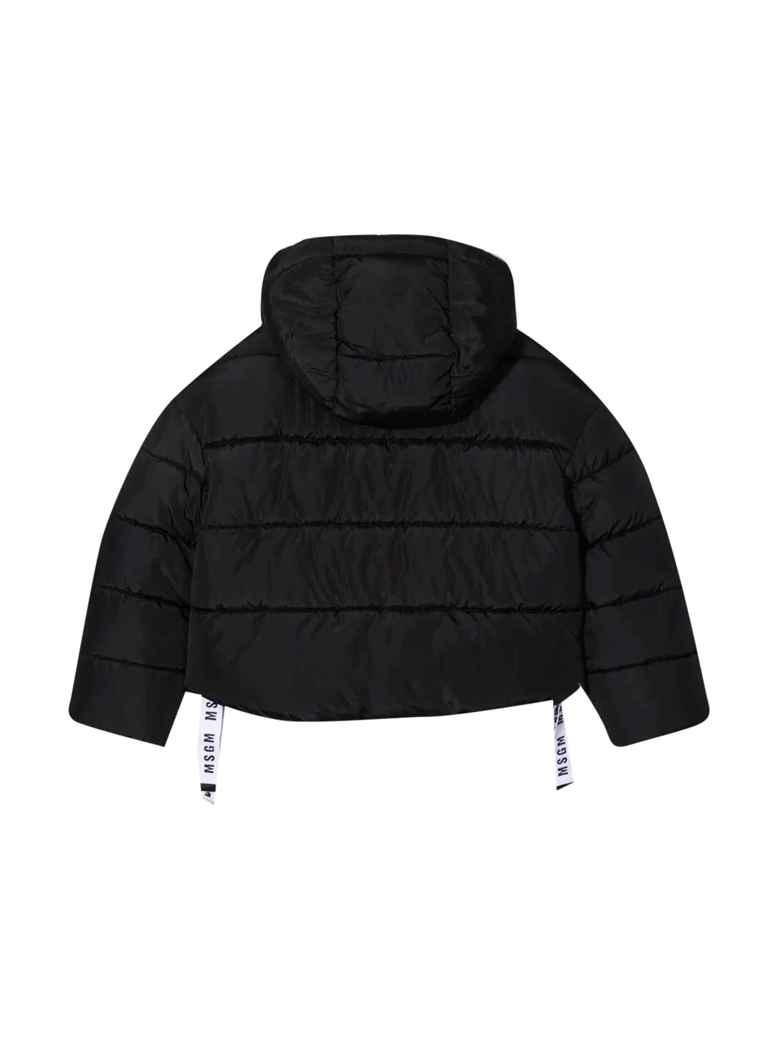 Msgm Black Down Jacket Unisex In Nero