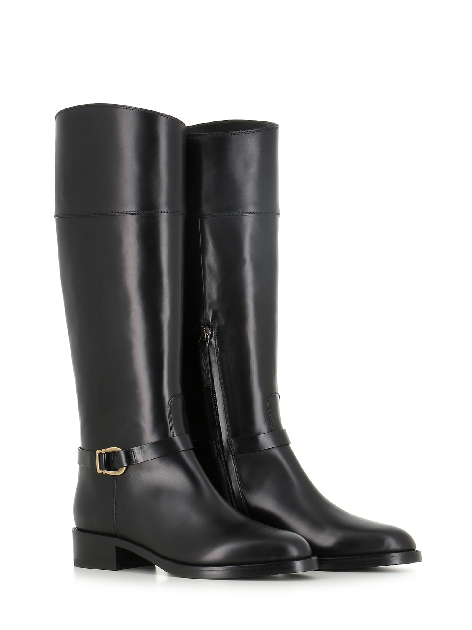 Sartore 40mm Buckle-strap Leather Boots In Black