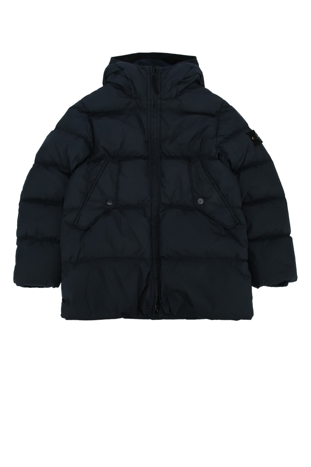 Stone Island Short Parka In Blue