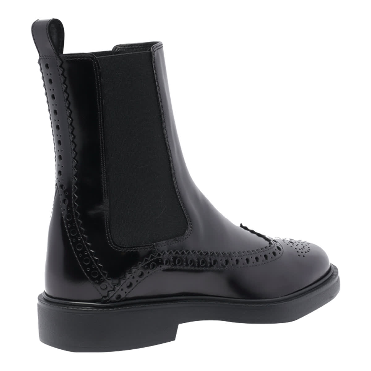 Shop Tod's Leather Booties In Black