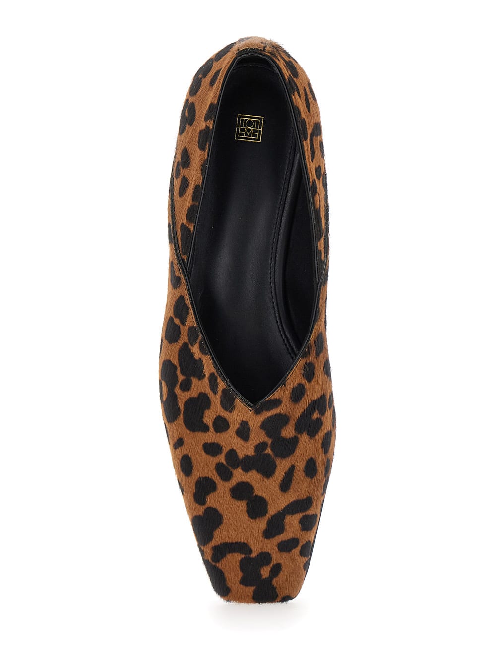 Shop Totême The Everyday Flat Brown Ballet Flats With Leopard Print In Leather Woman