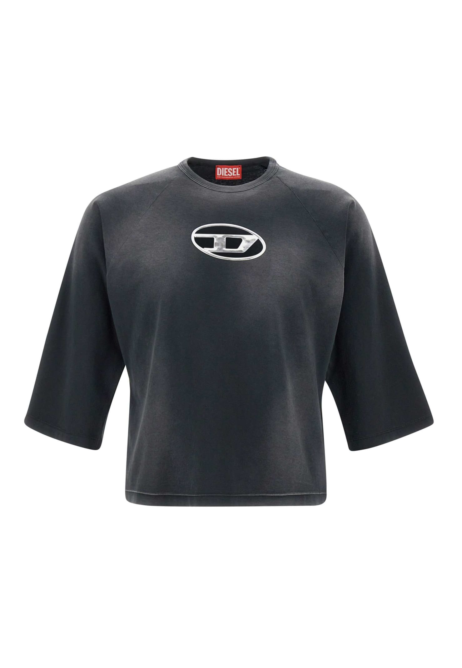 Shop Diesel T Croxt Cotton T-shirt In Black