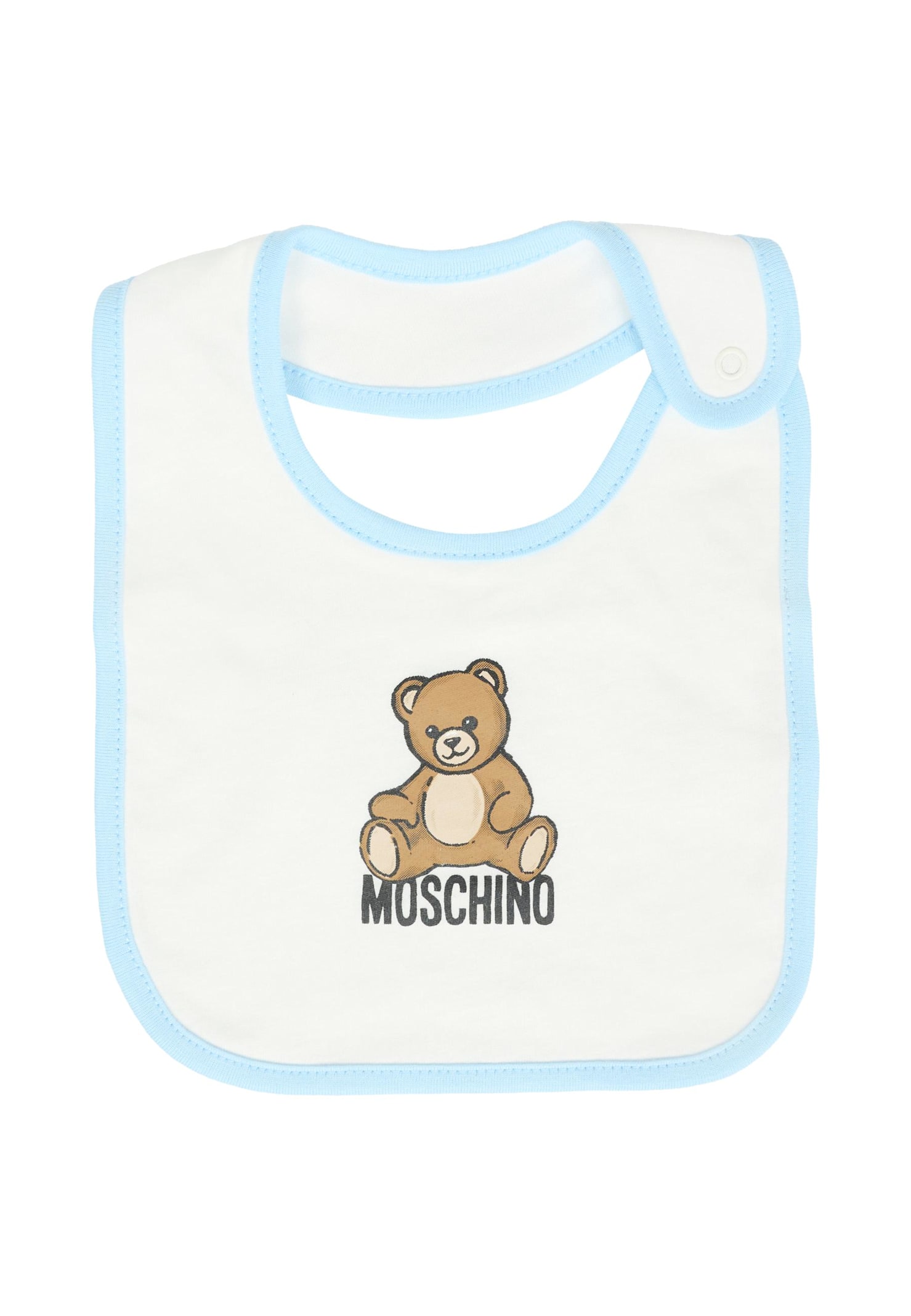 Moschino Light Blue Babygrow Set For Baby Boy With Teddy Bear In Blue