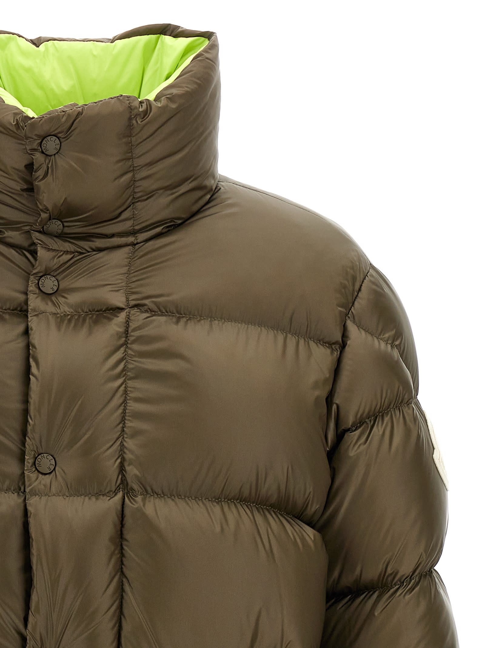 Shop Moncler Dervox Down Jacket In Brown