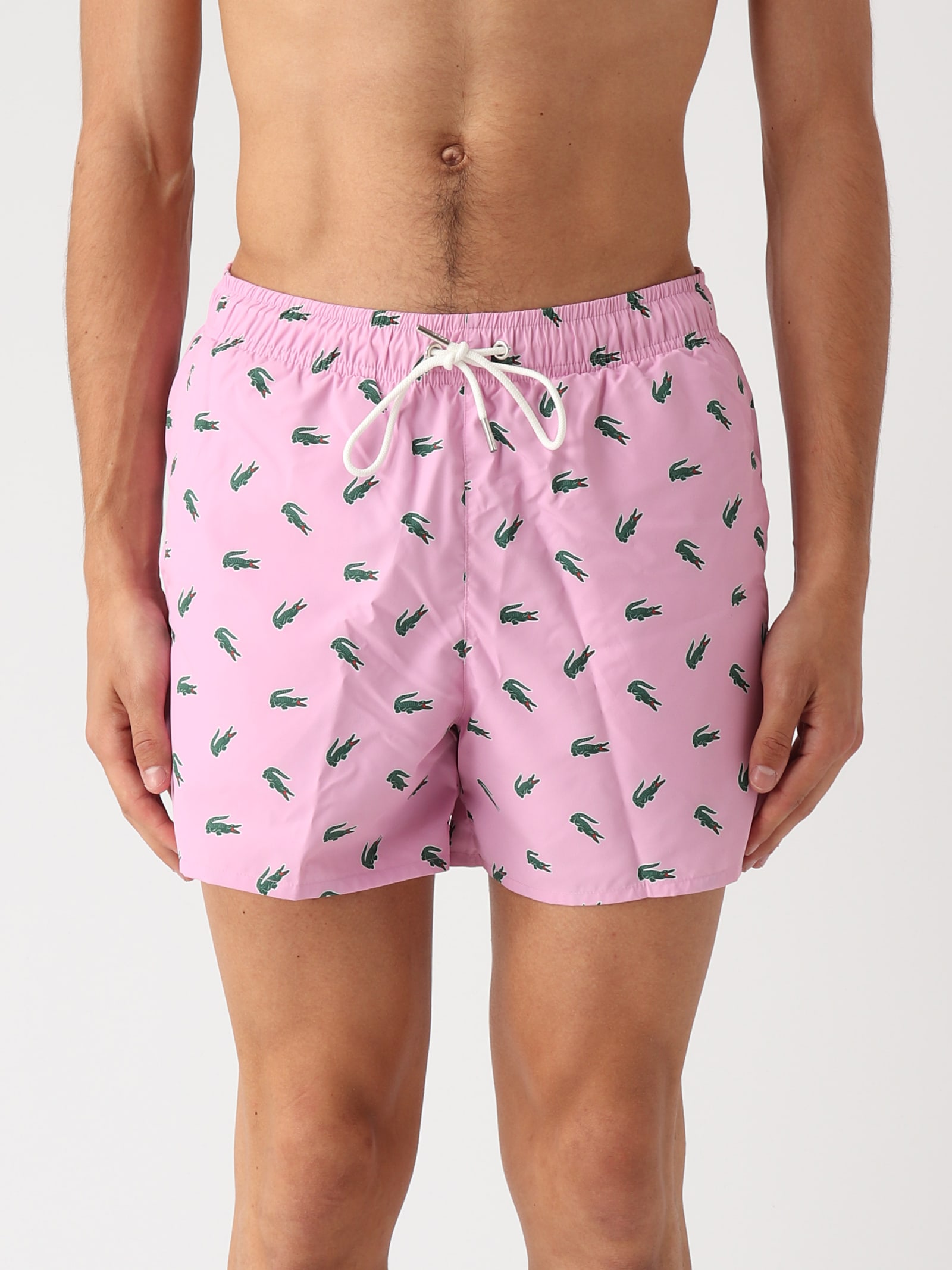 Shop Lacoste Short Bagno Swim Shorts In Rosa