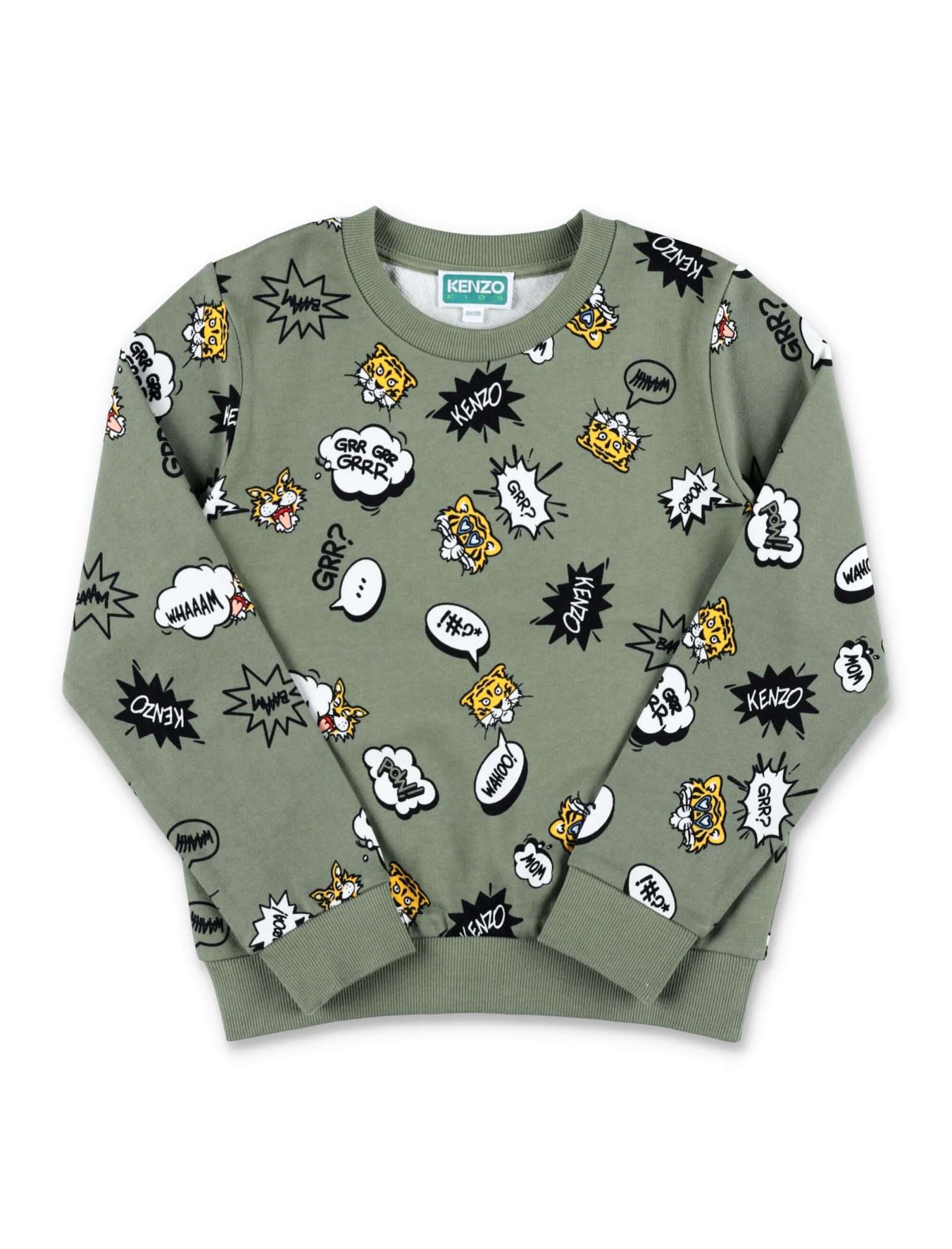 Shop Kenzo Campus Printed Sweatshirt In Olive
