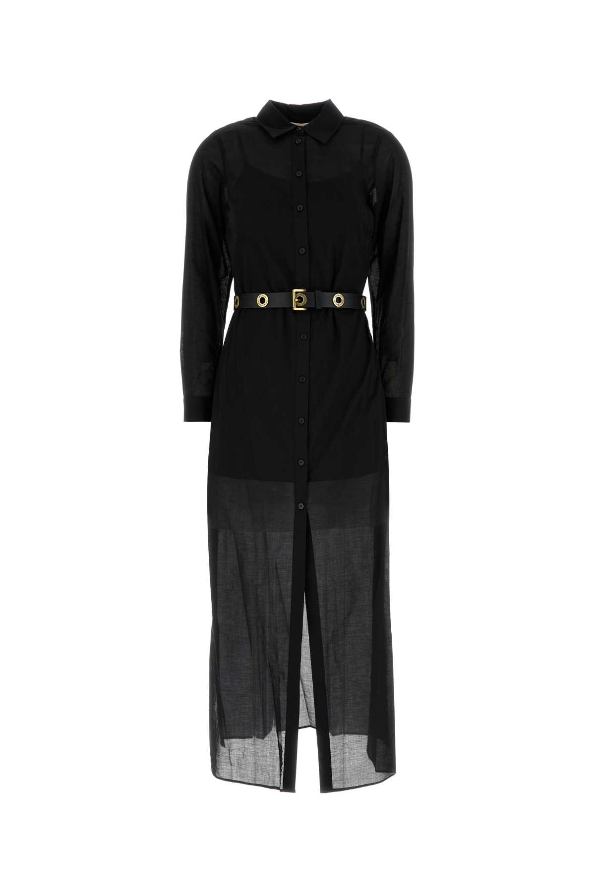 Black Cotton Shirt Dress