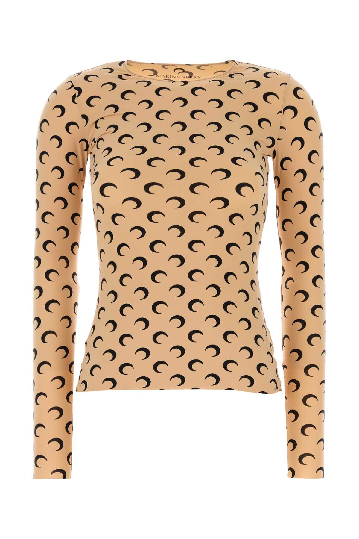 Marine Serre Recycled Moon Jersey Crewneck In Tan In Brown