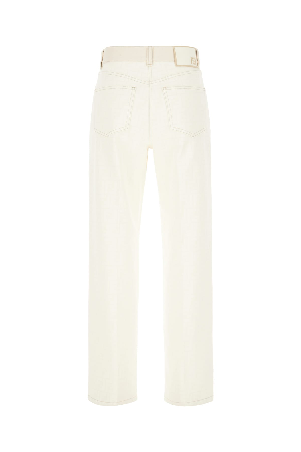 Fendi Multicolor Denim Jeans In Off White