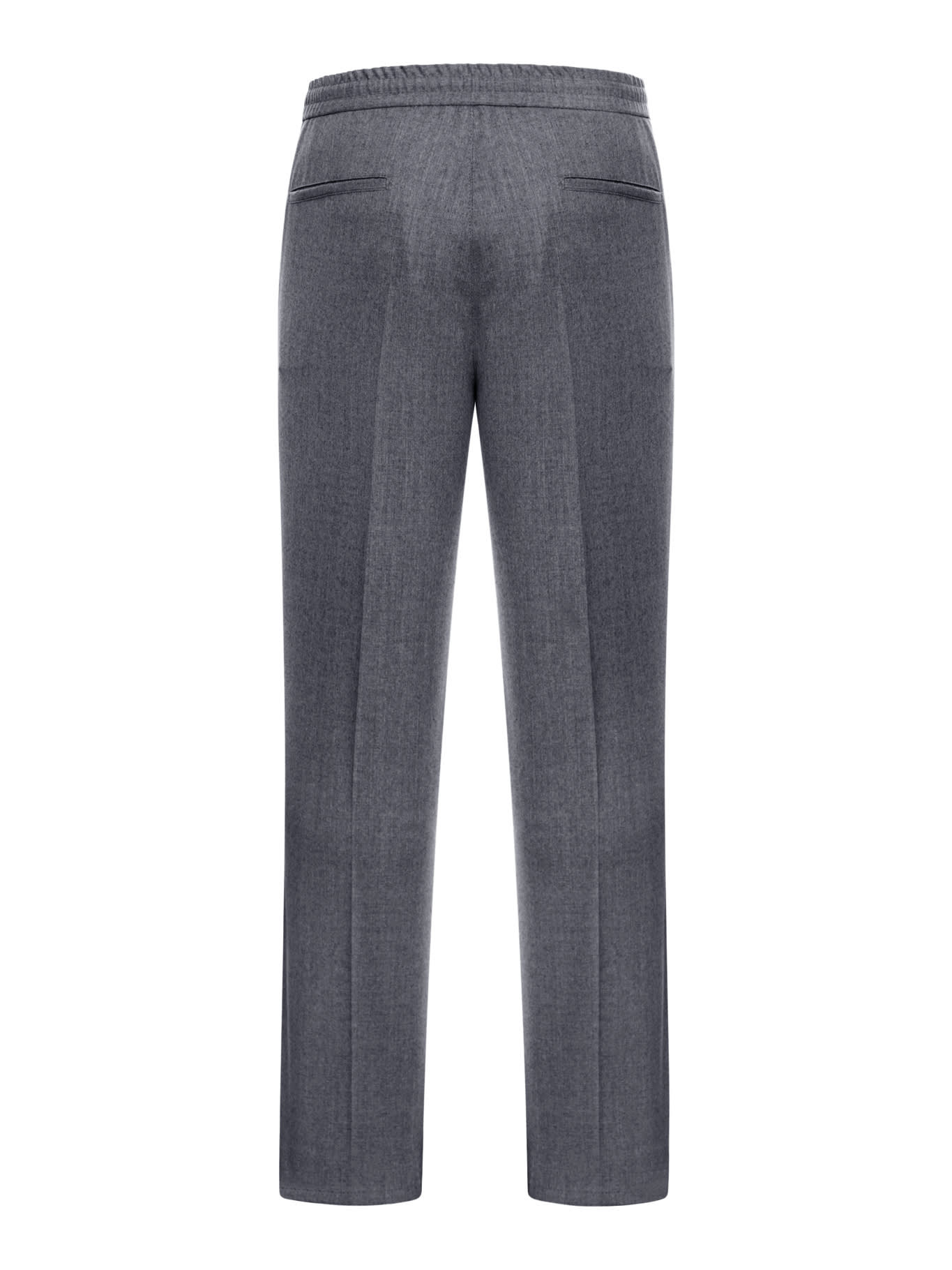 Brunello Cucinelli Men Wool Trousers With Pleats In Grey