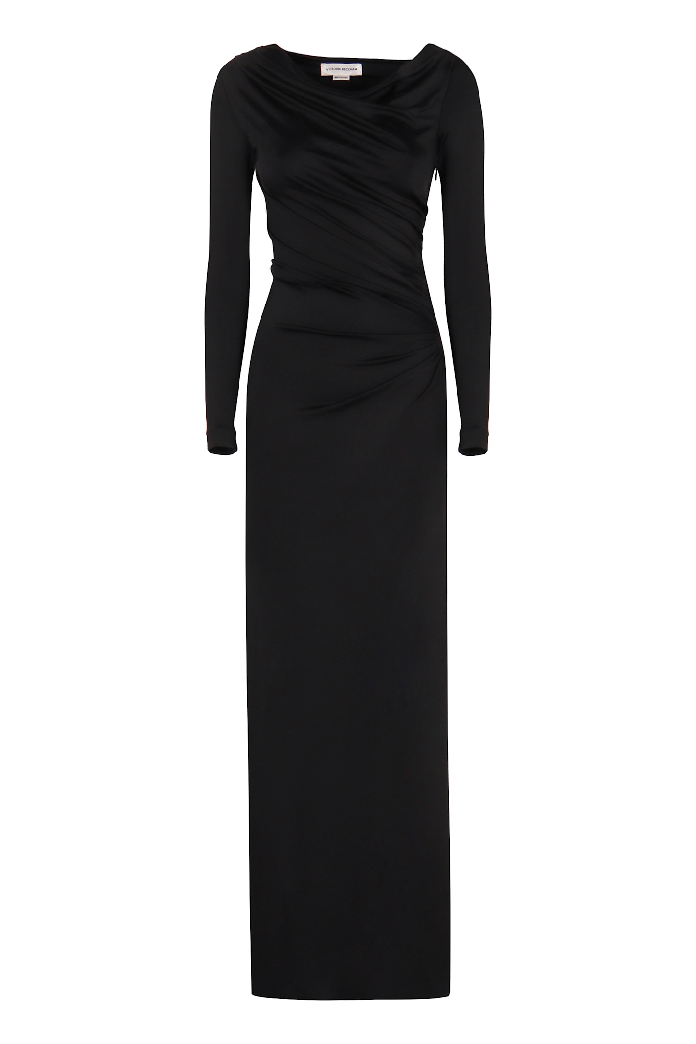 Victoria Beckham Draped Jersey Gown In Black