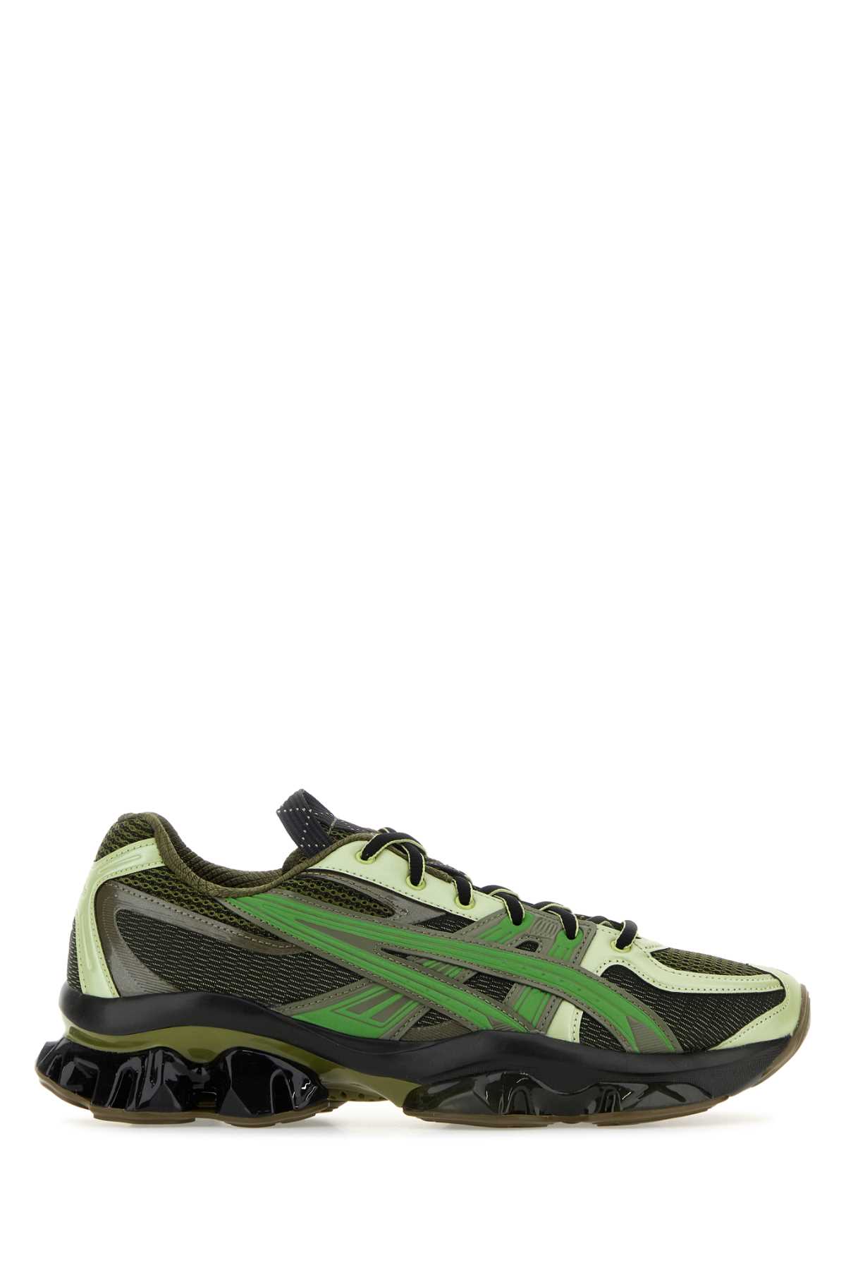 Shop Asics Green Rubber And Mesh Us5-s Gel-quantum Kinetic Sneakers In Mossbamboo