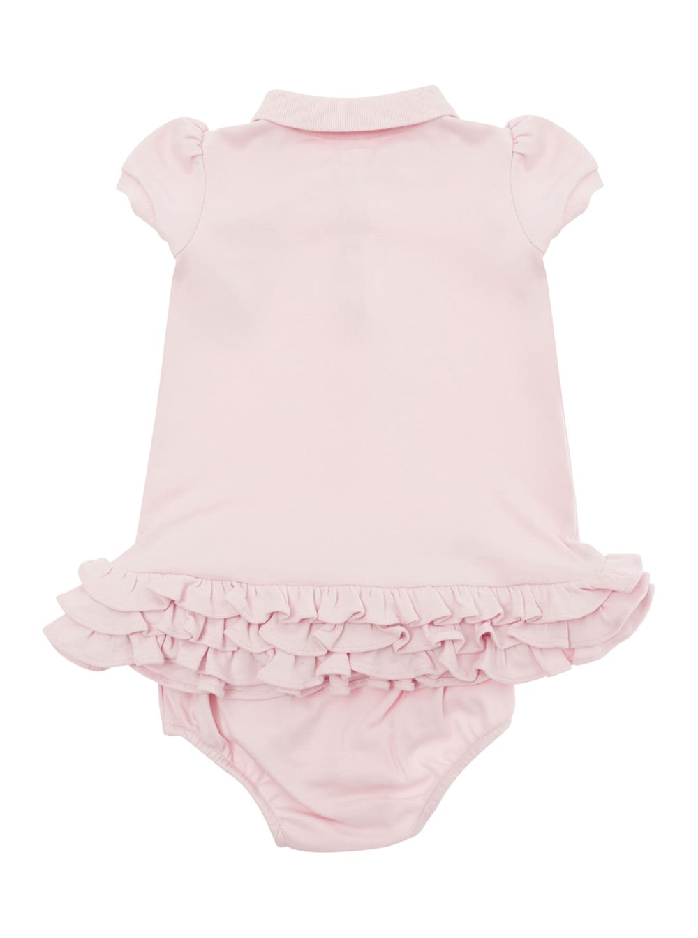 Shop Polo Ralph Lauren Pink Dress With Embroidered Pony In Cotton Baby
