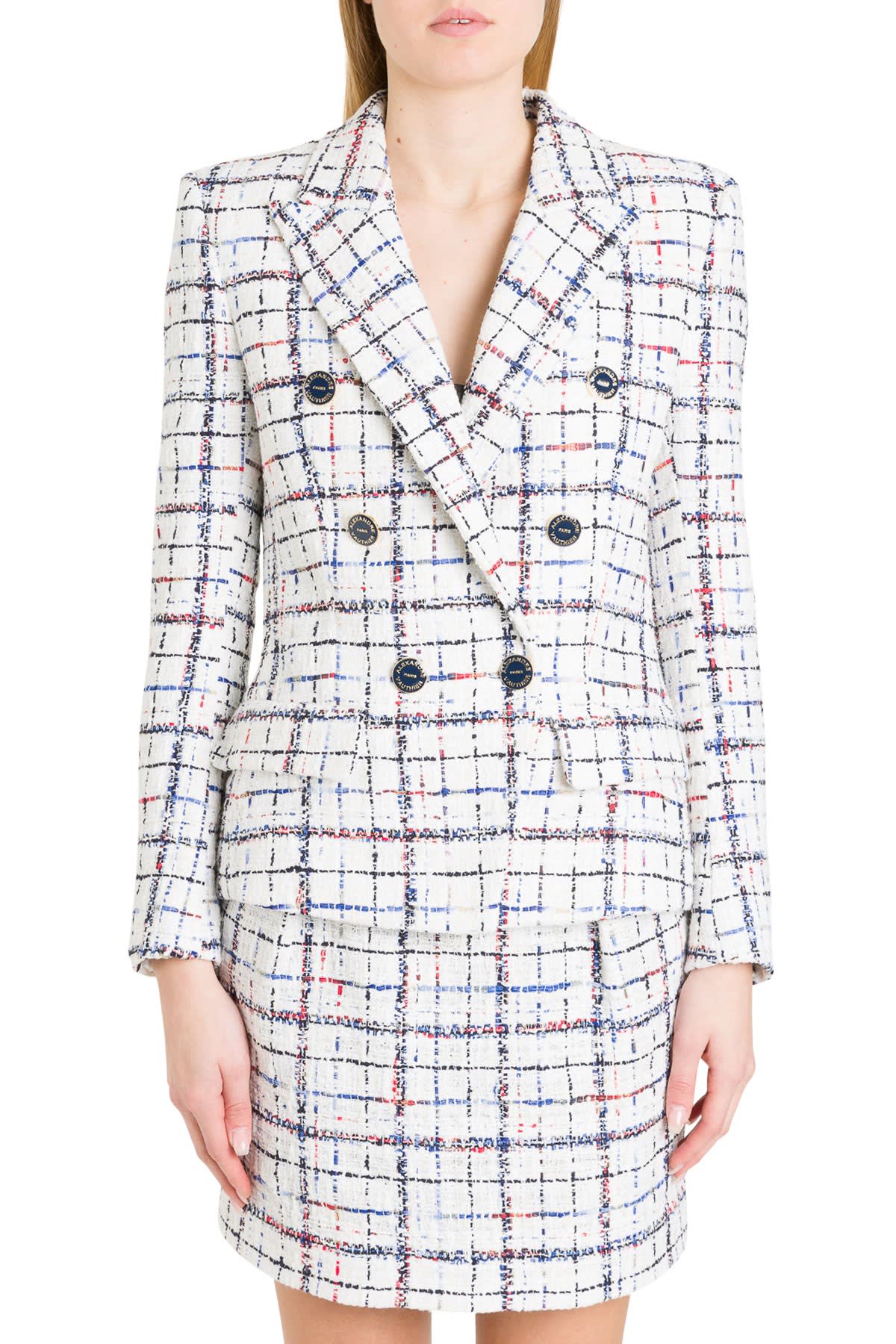 Alexandre Vauthier Double-breasted Blazer In Check Tweed